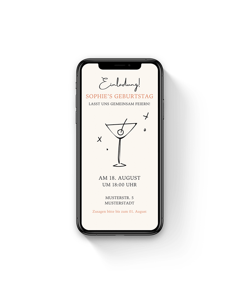 Digitale Geburtstagseinladung „Cocktail“