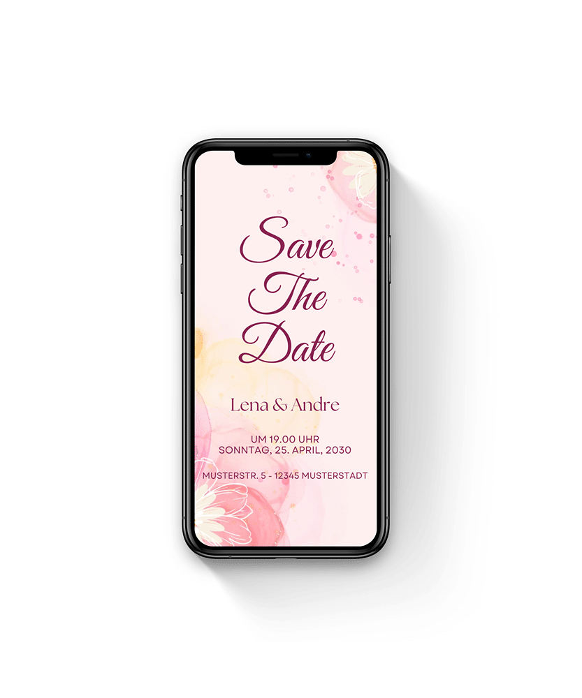 Hochzeit Save The Date Karte “Pink Flower”